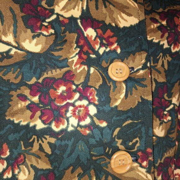 Vintage 80s Cotton Jacket with padded shoulders - Picture 6 of 9